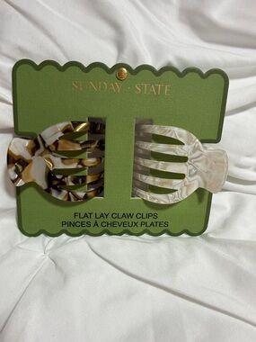 Sunday State Women's Flat Lay Claw Clips - Tortoise & Clear